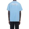 Balenciaga herrtröja med Political Campaign-tryck, rund hals och korta ärmar, blå 570803TBV425840