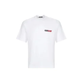 Balenciaga herrtröja med rund hals och korta ärmar, vit 612966TIVD19000