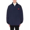 Balenciaga-jackor med logotyp, dragkedja och ståkrage för män, blå 622002TIO508065