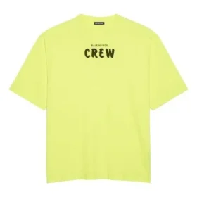 Balenciaga kortärmad tröja för män med alfabettryck, fluorescerande grön 620969TIVG97072