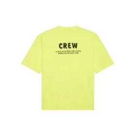 Balenciaga kortärmad tröja för män med alfabettryck, fluorescerande grön 620969TIVG97072