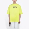 Balenciaga kortärmad tröja för män med alfabettryck, fluorescerande grön 620969TIVG97072