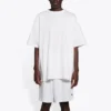 Balenciaga kortärmad tröja för män med leende ansikte, vit 651795TKV769140