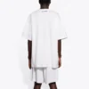 Balenciaga kortärmad tröja för män med leende ansikte, vit 651795TKV769140