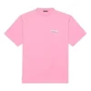 Balenciaga kortärmad tröja för män med logotryck, rosa 641675TJVF75713