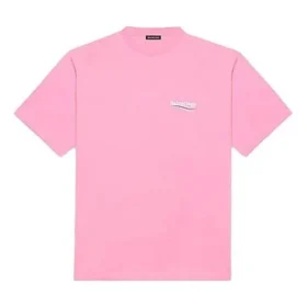 Balenciaga kortärmad tröja för män med logotryck, rosa 641675TJVF75713