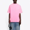 Balenciaga kortärmad tröja för män med logotryck, rosa 641675TJVF75713