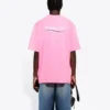 Balenciaga kortärmad tröja för män med logotryck, rosa 641675TJVF75713
