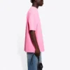 Balenciaga kortärmad tröja för män med logotryck, rosa 641675TJVF75713