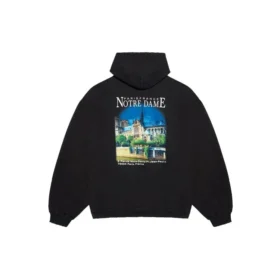Balenciaga Landscape Loose Hoodie för män, svart 641679TJVH91000