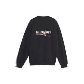 Balenciaga-logotyp, långärmad tröja för män, svart 556147TBV141000