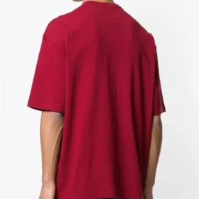 Balenciaga-logotyp, rund hals, korta ärmar, röd, herr 556148TDV516064