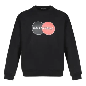 Balenciaga-logotypmönster, rund hals, långärmad, svart, herr 583258TIV801000