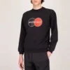 Balenciaga-logotypmönster, rund hals, långärmad, svart, herr 583258TIV801000