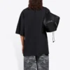 Balenciaga löpartröja för män med mönstertryck och logotyp, lös passform, korta ärmar, svart 641614TJVK61070