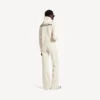 Balenciaga-luvtröja för dam med medium passform och tryck på ryggen i krämfärg