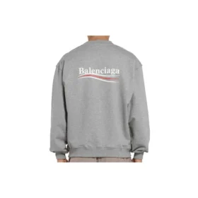 Balenciaga Micro Mark med alfabetmönster, rundhalsad tröja för män, grå 556147TBV141300