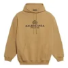 Balenciaga Paris Laurel Fleece-tröja för män med tryck, khaki 570811TIV259605