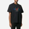 Balenciaga Paris Love T-shirt för män, normal passform, tryck, korta ärmar, svart 594579TGV431000