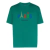 Balenciaga Paris Love T-shirt för män, vanlig passform, tryck, korta ärmar, grön 594579TGV433640