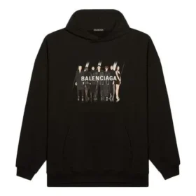 Balenciaga Portrait-logotryck för män, svart 620973TIVA21000