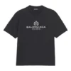 Balenciaga Retro Knit BB Paris-tröja för män med tryck, kortärmad version, svart 594579TGV601000