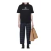 Balenciaga Retro Knit BB Paris-tröja för män med tryck, kortärmad version, svart 594579TGV601000