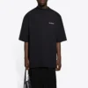 Balenciaga Retro Sports Logo kortärmad tröja för män, svart 641614TJVL41000