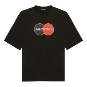 Balenciaga Retro Uniform Loose Design kortärmad tröja för män, svart 620969TIV791000