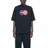 Balenciaga Retro Uniform Loose Design kortärmad tröja för män, svart 620969TIV791000
