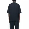 Balenciaga Retro Uniform Loose Design kortärmad tröja för män, svart 620969TIV791000