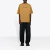 Balenciaga rundhalsad kortärmad tröja med alfabettryck för män, khaki 620969TIV509605