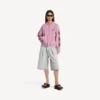 Balenciaga Sacra Cœur-luvtröja med dragkedja i medium passform för damer, i färgen Old Pink