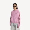 Balenciaga Sacra Cœur-luvtröja med dragkedja i medium passform för damer, i färgen Old Pink