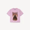 Balenciaga Sacra Cœur T-shirt för dam i medium passform  i gammaldags rosa