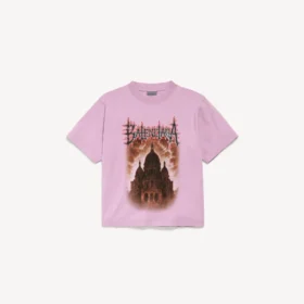 Balenciaga Sacra Cœur T-shirt för dam i medium passform  i gammaldags rosa