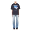 Balenciaga Speed Hunters för män, svart, blått band, kortärmad, grå 541875TCV381055