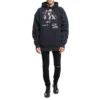 Balenciaga Speedhunters för män, långärmad hoodie med tryck i mörkblått 541873TCV371055