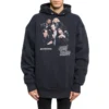 Balenciaga Speedhunters för män, långärmad hoodie med tryck i mörkblått 541873TCV371055
