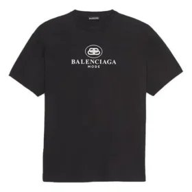Balenciaga SS21 B Alphabet-logotypmönster, kortärmad, svart, herr 570803TFV761000