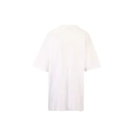 Balenciaga SS21 bomullströja med logotyp, rund hals och korta ärmar för män, vit 641655TJV879040