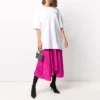 Balenciaga SS21 bomullströja med logotyp, rund hals och korta ärmar för män, vit 641655TJV879040