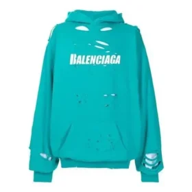 Balenciaga SS21 Classic Alphabet Printing Hole Sky Blue för män 659403TKVB64661