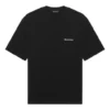 Balenciaga SS21 enfärgad kortärmad tröja med logotryck för män, svart 612966TJV871070