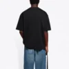 Balenciaga SS21 enfärgad kortärmad tröja med logotryck för män, svart 612966TJV871070