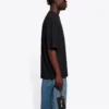 Balenciaga SS21 enfärgad kortärmad tröja med logotryck för män, svart 612966TJV871070