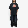 Balenciaga SS21 Flame Retro kortärmad tröja för män, svart 656978TKV701076