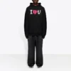 Balenciaga SS21 för män, långärmad tröja med alfabettryck, svart 570811TJVL61070