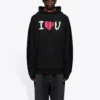 Balenciaga SS21 för män, långärmad tröja med alfabettryck, svart 570811TJVL61070