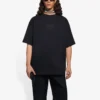 Balenciaga SS21 för män, logotryck, lös passform, rund hals, kortärmad, svart 641675TKV711069
